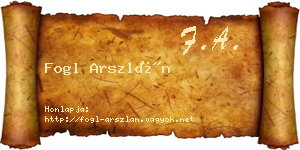 Fogl Arszlán névjegykártya